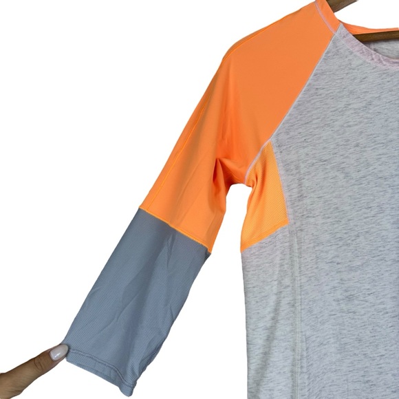 Lululemon Spincity Athletic Long Sleeve Exercise Top Activewear Spin Gray Orange - Picture 5 of 11